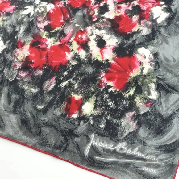 Vintage 50s BALMAIN Scarf Silk Designer Pierre Balmain Paris France Signed - Picture 2 of 8